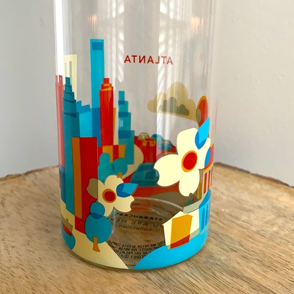 NWOT ✨Starbucks 2016✨ Atlanta YOU ARE HERE collection glass bottle with lid - Picture 4 of 7